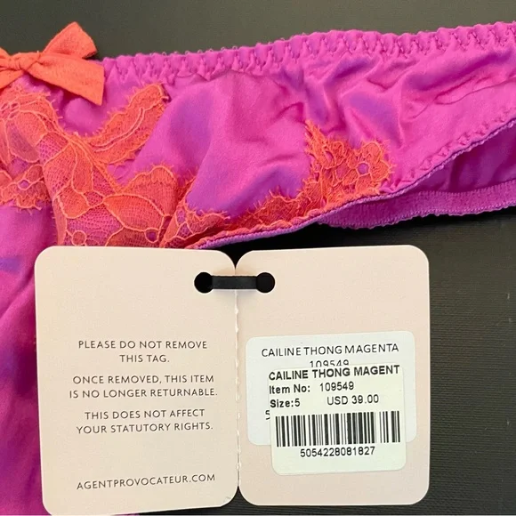 NWT Agent Provocateur Cailine Bra and MatchingThong Magenta - Picture 15 of 16